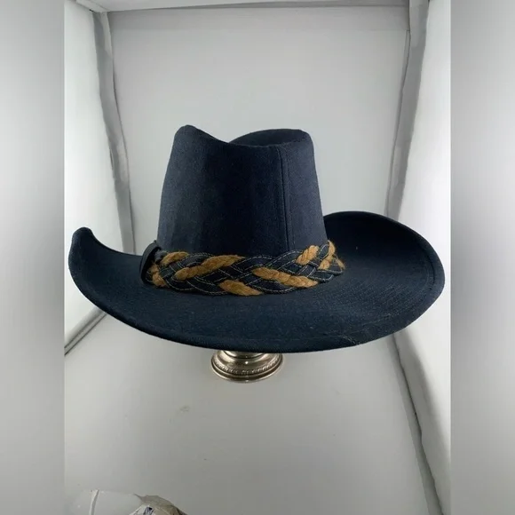 Vintage Bradford LTD Blue Denim Cowboy Hat Size 7​​​​​​​​​​​​ - Picture 5 of 9